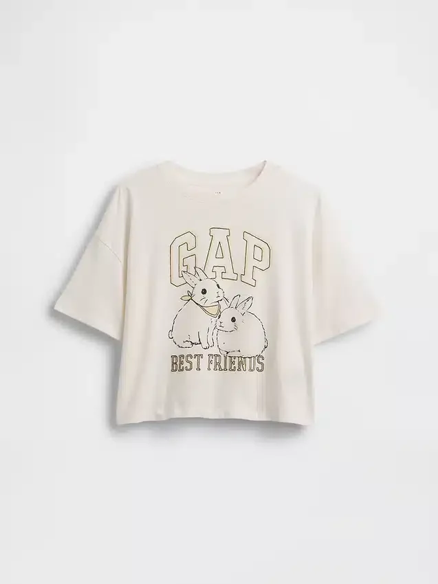 Kinder-T-Shirt mit übergroßem Logo-Aufdruck