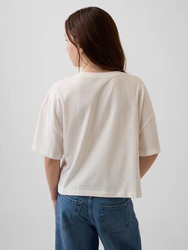 Kinder-T-Shirt mit übergroßem Logo-Aufdruck