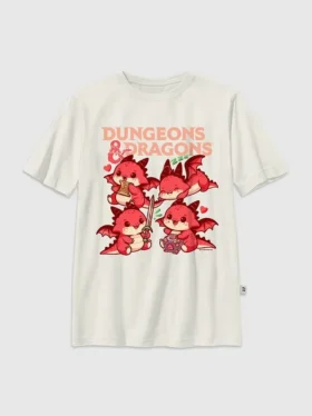 Kinder-T-Shirt mit „Dungeons & Dragons“-Chibi-Motiv