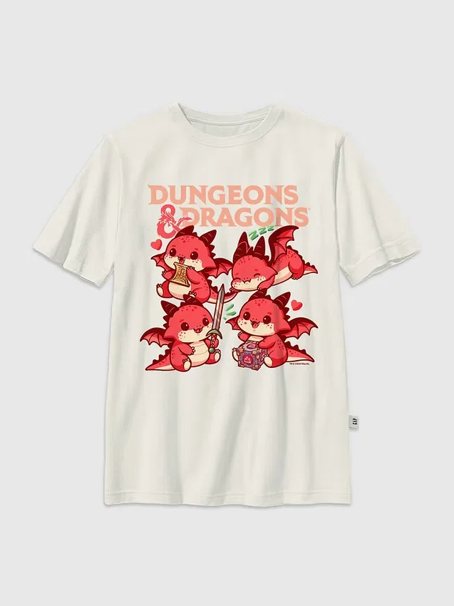 Kinder-T-Shirt mit „Dungeons & Dragons“-Chibi-Motiv