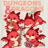 Kinder-T-Shirt mit „Dungeons & Dragons“-Chibi-Motiv