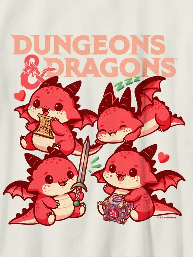 Kinder-T-Shirt mit „Dungeons & Dragons“-Chibi-Motiv