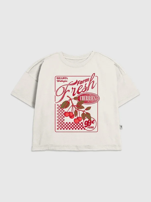 Kinder-T-Shirt mit „Farm Fresh Cherries“-Motiv