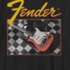 Kinder-T-Shirt mit Fender-Gitarrenmotiv im Karomuster