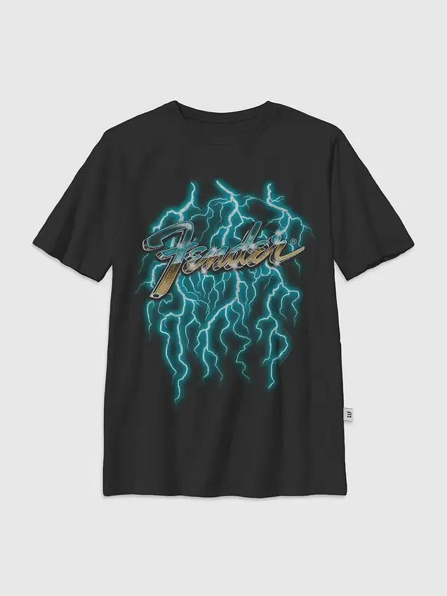Kinder-T-Shirt mit Fender-Lightning-Motiv