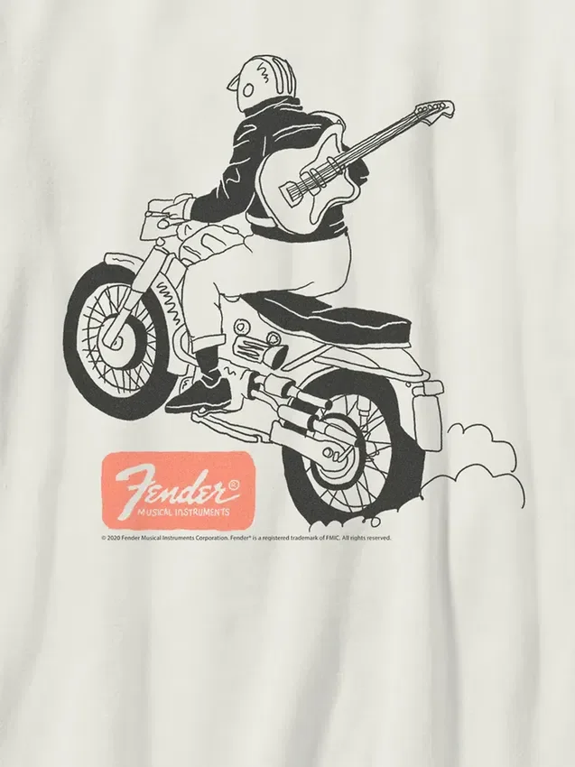 Kinder-T-Shirt mit Fender-Moto-Motiv