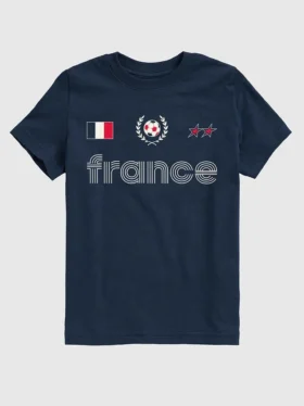 Kinder-T-Shirt mit Frankreich-Fußballtrikot-Motiv