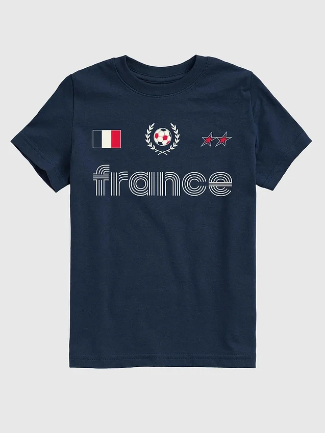 Kinder-T-Shirt mit Frankreich-Fußballtrikot-Motiv
