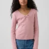 Kinder-T-Shirt mit gekreuztem Vorderverschluss und Schleife