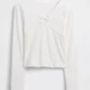 Kinder-T-Shirt mit gekreuztem Vorderverschluss und Schleife