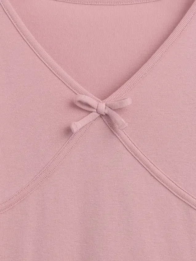 Kinder-T-Shirt mit gekreuztem Vorderverschluss und Schleife