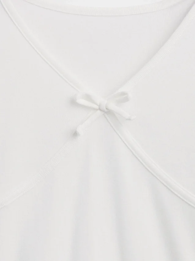 Kinder-T-Shirt mit gekreuztem Vorderverschluss und Schleife