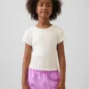 Kinder-T-Shirt mit gemustertem Rippstrick in taillierter Passform