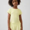 Kinder-T-Shirt mit gemustertem Rippstrick in taillierter Passform