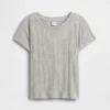Kinder-T-Shirt mit gemustertem Rippstrick in taillierter Passform