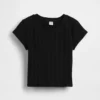 Kinder-T-Shirt mit gemustertem Rippstrick in taillierter Passform