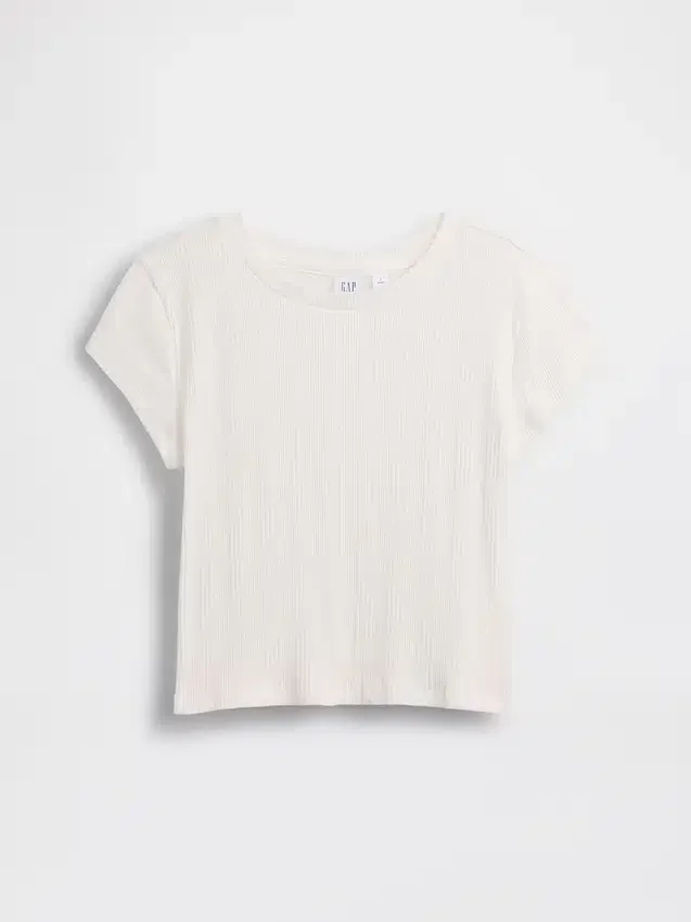 Kinder-T-Shirt mit gemustertem Rippstrick in taillierter Passform