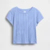 Kinder-T-Shirt mit gemustertem Rippstrick in taillierter Passform