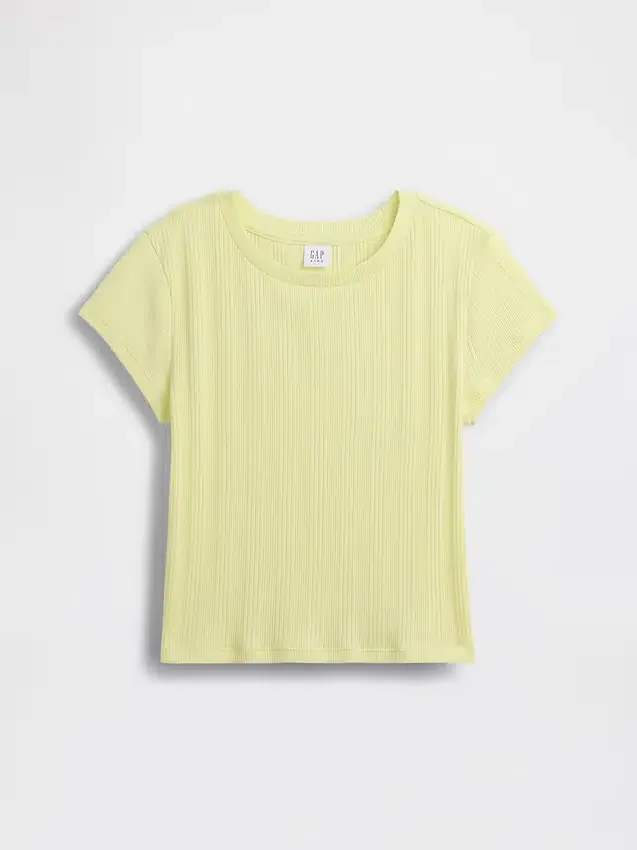 Kinder-T-Shirt mit gemustertem Rippstrick in taillierter Passform
