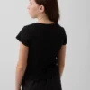 Kinder-T-Shirt mit gemustertem Rippstrick in taillierter Passform