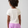 Kinder-T-Shirt mit gemustertem Rippstrick in taillierter Passform