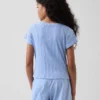 Kinder-T-Shirt mit gemustertem Rippstrick in taillierter Passform