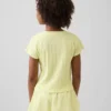 Kinder-T-Shirt mit gemustertem Rippstrick in taillierter Passform