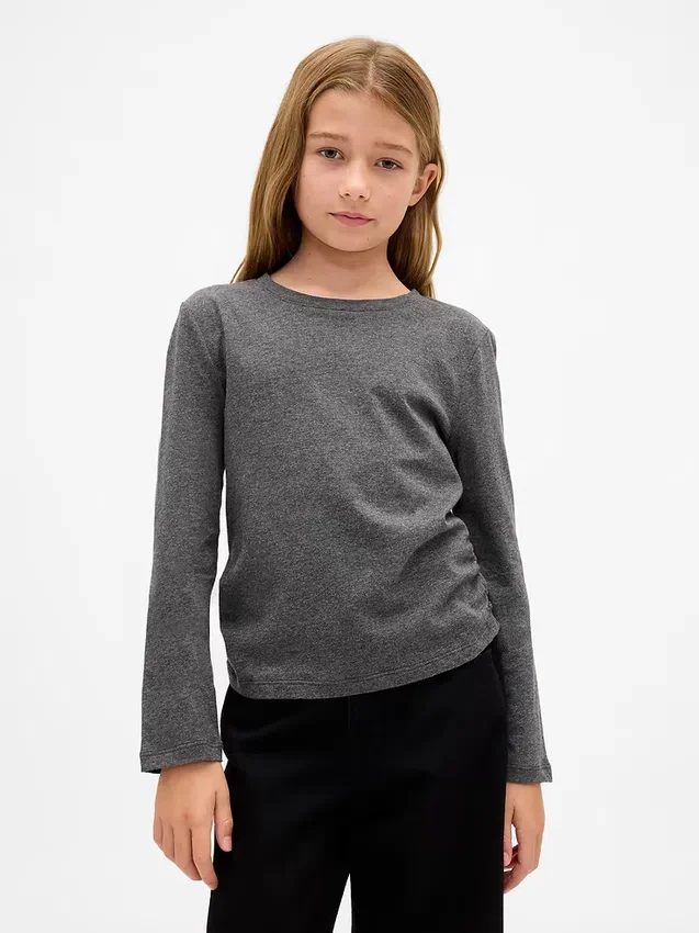 Kinder-T-Shirt mit gerafften Seiten