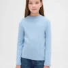 Kinder-T-Shirt mit geripptem Rollkragen