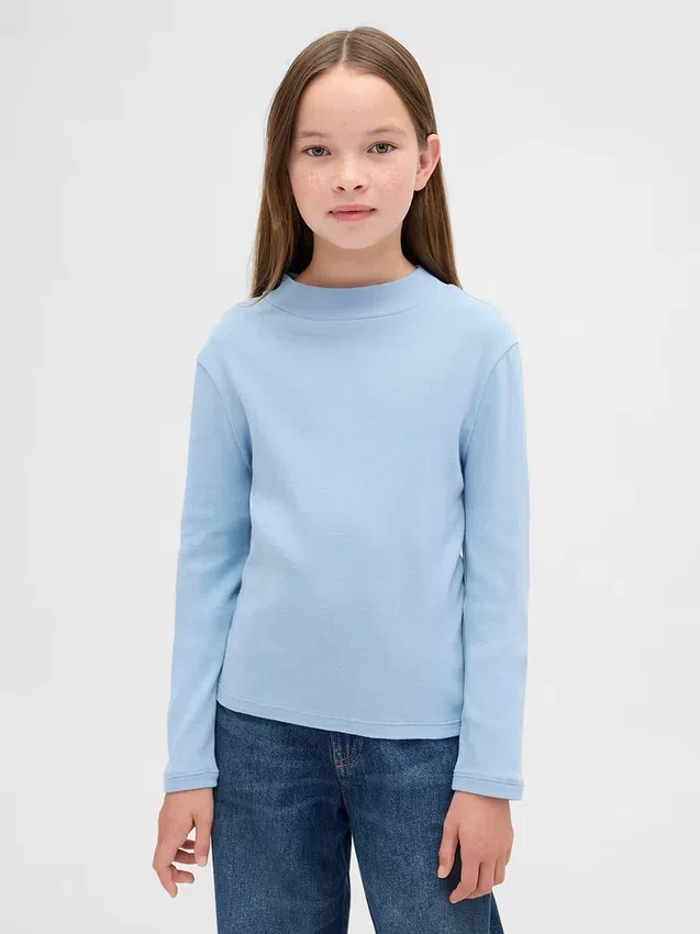 Kinder-T-Shirt mit geripptem Rollkragen