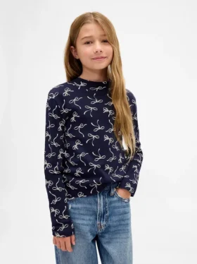 Kinder-T-Shirt mit geripptem Rollkragen