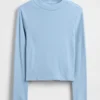 Kinder-T-Shirt mit geripptem Rollkragen