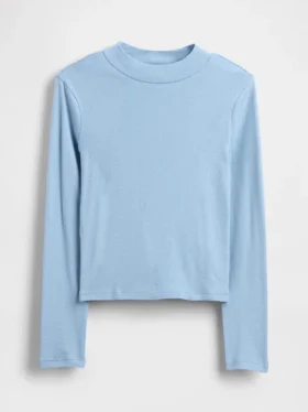 Kinder-T-Shirt mit geripptem Rollkragen