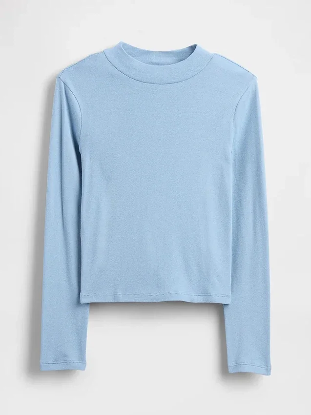 Kinder-T-Shirt mit geripptem Rollkragen