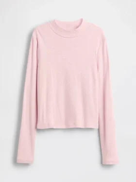 Kinder-T-Shirt mit geripptem Rollkragen