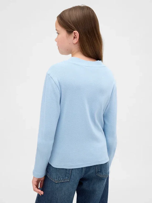 Kinder-T-Shirt mit geripptem Rollkragen