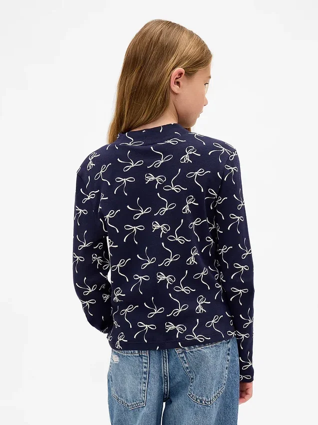 Kinder-T-Shirt mit geripptem Rollkragen