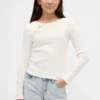 Kinder-T-Shirt mit geripptem Schleifen-Einsatz