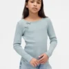 Kinder-T-Shirt mit geripptem Schleifen-Einsatz