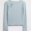 Kinder-T-Shirt mit geripptem Schleifen-Einsatz