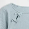 Kinder-T-Shirt mit geripptem Schleifen-Einsatz