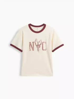 Kinder-T-Shirt mit Grafik und Ringer-Saum in lockerer Passform