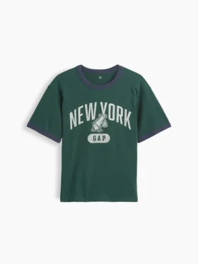 Kinder-T-Shirt mit Grafik und Ringer-Saum in lockerer Passform