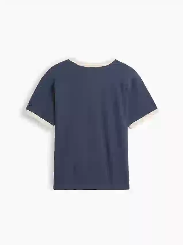 Kinder-T-Shirt mit Grafik und Ringer-Saum in lockerer Passform