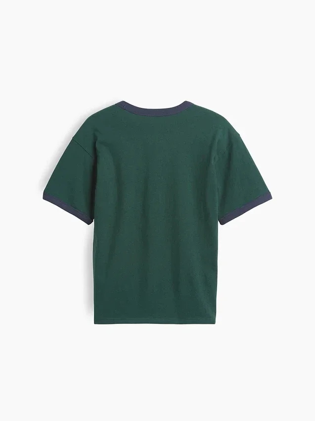 Kinder-T-Shirt mit Grafik und Ringer-Saum in lockerer Passform