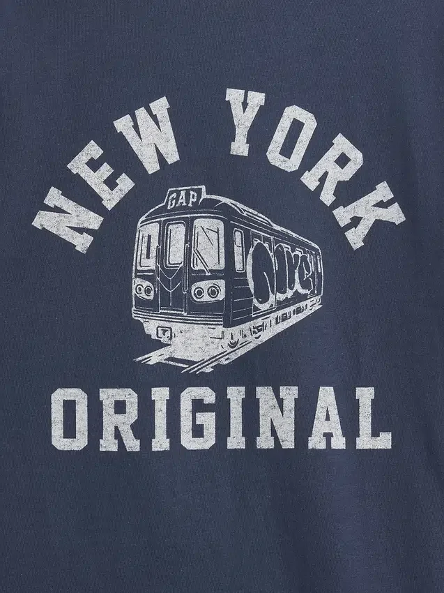 Kinder-T-Shirt mit Grafik und Ringer-Saum in lockerer Passform