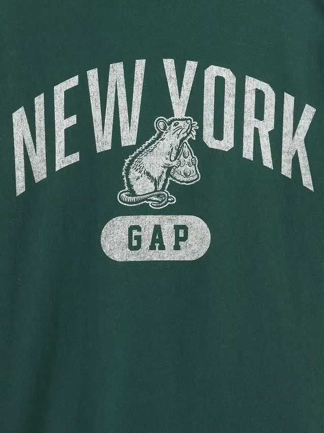 Kinder-T-Shirt mit Grafik und Ringer-Saum in lockerer Passform