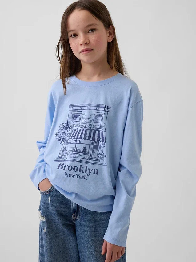 Kinder-T-Shirt mit grafischem Print im Relaxed-Stil