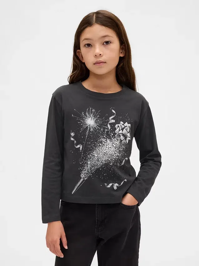 Kinder-T-Shirt mit grafischem Print im Relaxed-Stil