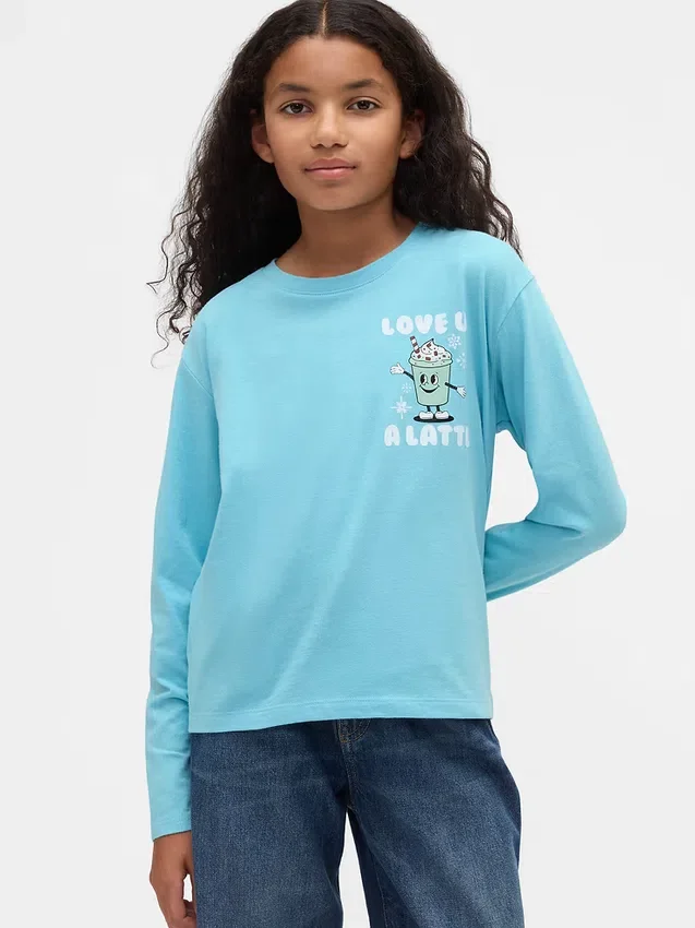 Kinder-T-Shirt mit grafischem Print im Relaxed-Stil